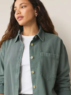 Groen - Oversized denim overhemd*Next Best