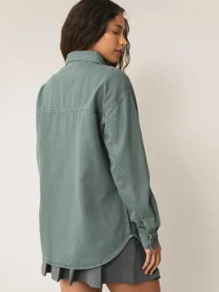 Groen - Oversized denim overhemd*Next Best