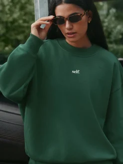 Groen - joggingbroek met boorden*self. Online