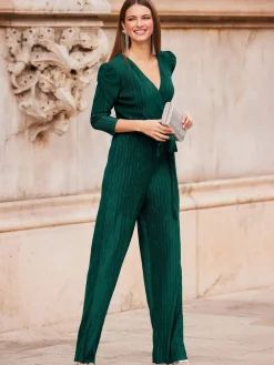 - plissé jumpsuit met overslag aan de voorkant*Sosandar Best