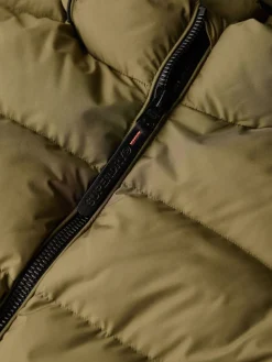 Groen - - Gewatteerd sportjack met capuchon*Superdry Clearance