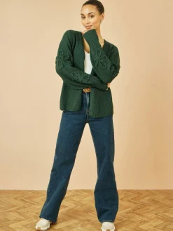 - Edge to Edge Cardigan With Flower Detail Sleeves*Yumi Hot