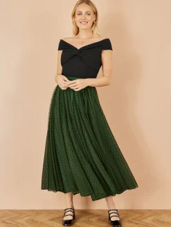 - Mesh Heart Print Tulle Skirt*Yumi New