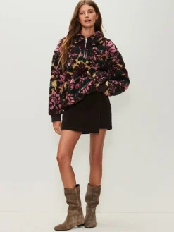 - Jacquard Teddy Borg Quarter Zip Fleece Sweatshirt*Next Outlet