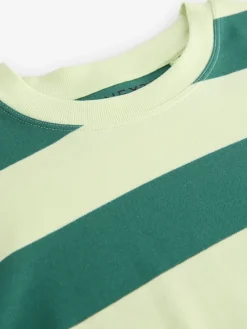 Groen Eenkleurig - Boxy oversized T-shirt met relaxte pasvorm van zware stof en ronde hals*Next Clearance