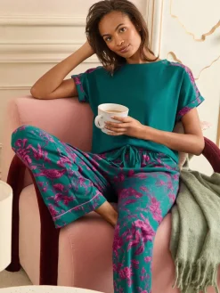 - Short Sleeve Printed Bottom Jersey Pyjamas Set*Love & Roses Hot
