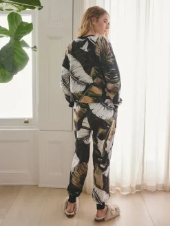 Groen met bladerprint - Behaaglijke pyjama met lange mouwen*Next Sale