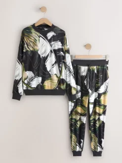 Groen met bladerprint - Behaaglijke pyjama met lange mouwen*Next Sale
