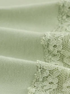 Groen met bloemetjesprint - Katoenen kanten slipjes 4 stuks*Next Clearance