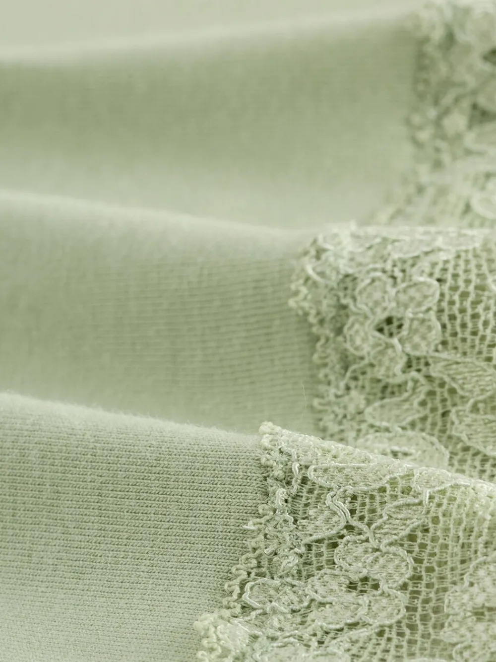 Groen met bloemetjesprint - Katoenen kanten slipjes 4 stuks*Next Clearance