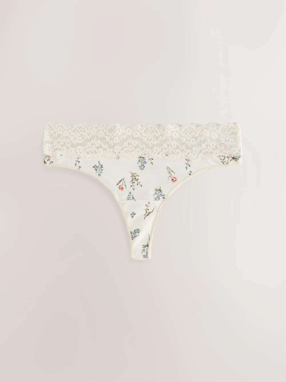 Groen met bloemetjesprint - Katoenen kanten slipjes 4 stuks*Next Clearance