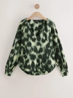 - Long Sleeve V-Neck Jersery Blouse*Next New