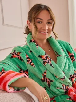 - Leopard Print Fleece Robe*Eleanor Bowmer Clearance