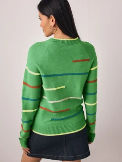 Groen multi gestreept - Superzachte trui met ronde hals en lange mouwen*Next Best