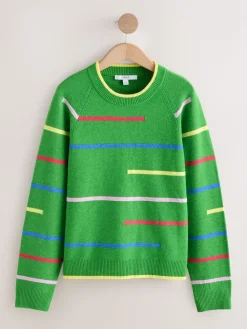 Groen multi gestreept - Superzachte trui met ronde hals en lange mouwen*Next Best