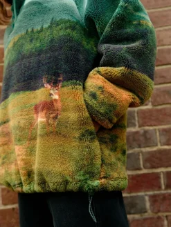 - Borg fleece top met print*Next Outlet