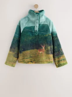 - Borg fleece top met print*Next Outlet