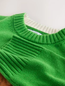 - Trui met ronde hals en lange mouwen met wol*Next Sale