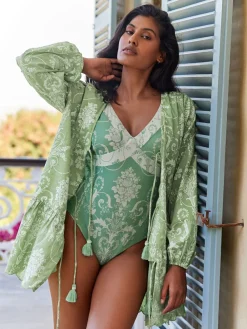 - katoenen strandtuniek met Stropdas voorkant*Laura Ashley Clearance