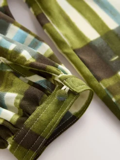 Groen/ecru geruit - Blouse met V-hals en lange mouwen*Next Clearance