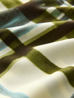 Groen/ecru geruit - Blouse met V-hals en lange mouwen*Next Clearance