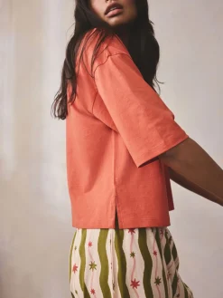 Groen/ecru gestreept - Katoenen pyjama met korte mouw*Next Online