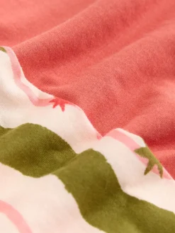 Groen/ecru gestreept - Katoenen pyjama met korte mouw*Next Online