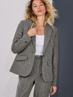 Groen/grijs - Check Sculpted Tailored Single Breasted Blazer*Next Discount
