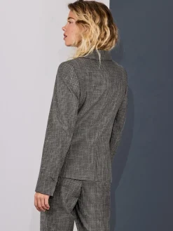 Groen/grijs - Check Sculpted Tailored Single Breasted Blazer*Next Discount