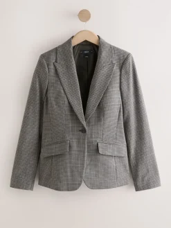 Groen/grijs - Check Sculpted Tailored Single Breasted Blazer*Next Discount