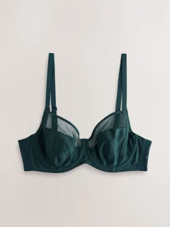 Groen/Marineblauw/Marineblauwe print - DD+ niet-gewatteerde beha's met volledige cup, verpakking van 3 met zijsteun*Next