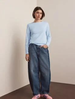 Groen/Paars/Blauw/Ecru/Roze - Set van 5 stuks 100% katoenen T-shirts met lange mouwen*Next