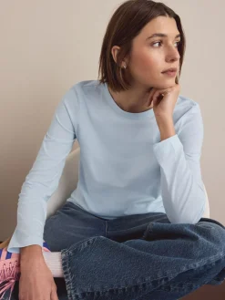 Groen/Paars/Blauw/Ecru/Roze - Set van 5 stuks 100% katoenen T-shirts met lange mouwen*Next