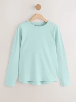 Groen/Paars/Blauw/Ecru/Roze - Set van 5 stuks 100% katoenen T-shirts met lange mouwen*Next