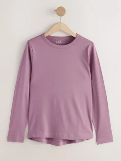 Groen/Paars/Blauw/Ecru/Roze - Set van 5 stuks 100% katoenen T-shirts met lange mouwen*Next