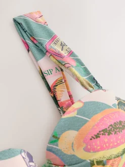 Groen/roze kreeft Conversational - Bandeaubikinitop met beugel*Next Best