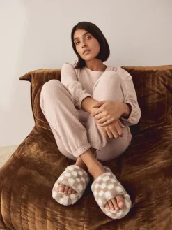 Groen/wit - Checked Slider Slippers*Next