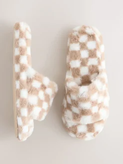 Groen/wit - Checked Slider Slippers*Next