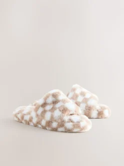 Groen/wit - Checked Slider Slippers*Next