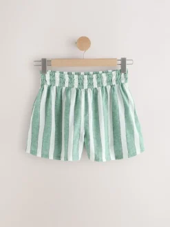 Groen/wit - Zomershort met linnen*Next Outlet
