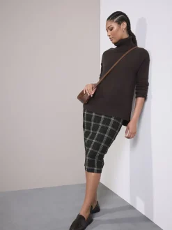 Groen/zwart - Check Brushed Pencil Skirt*Next Outlet