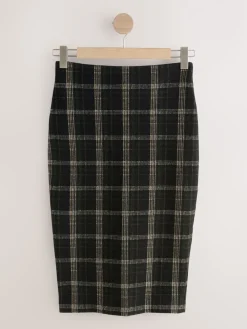 Groen/zwart - Check Brushed Pencil Skirt*Next Outlet