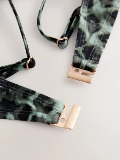 Groen/Zwart luipaardprint - Beugelbikinitop zonder vulling*Next Hot