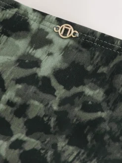 Groen/Zwart luipaardprint - Hoog opgesneden Braziliaans bikinibroekje*Next Online