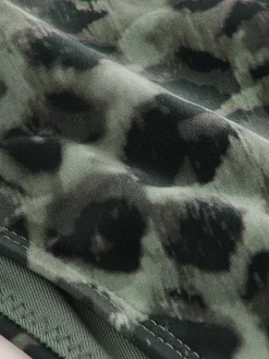 Groen/Zwart luipaardprint - Hoog opgesneden Braziliaans bikinibroekje*Next Online