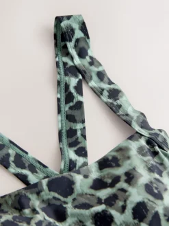 Groen/Zwart luipaardprint - Buikcorrigerende zwemjurk*Next Sale