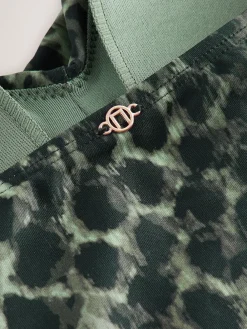 Groen/Zwart luipaardprint - Halterbadpak met buikcorrectie*Next Hot