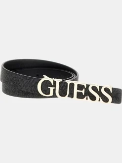Metal Logo Black Belt*Guess