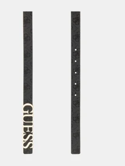 Metal Logo Black Belt*Guess