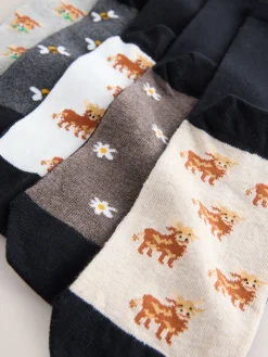 Hamish de Hooglandkoe - Set van 5 paar enkelsokken*Next New